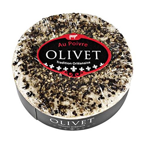 Olivet Poivre französischer Weichkäse mit Pfeffer bedeckt, 45% Fett 250 g Packung von Senner-Alpkäse-Classic-Box