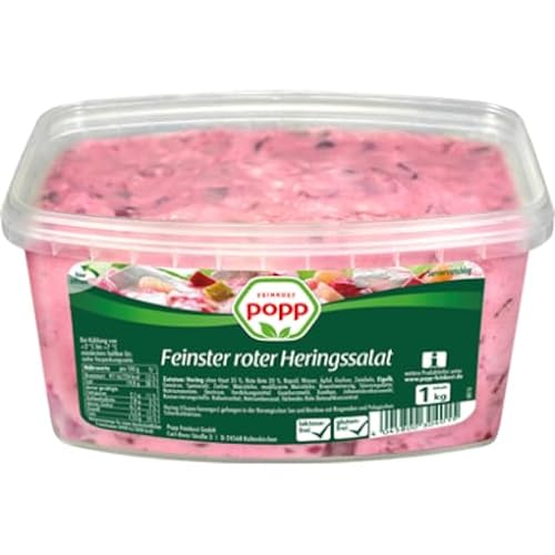 Popp Feinkost Heringssalat Rot gekühlt - 1 kg Becher von Senner-Alpkäse-Classic-Box