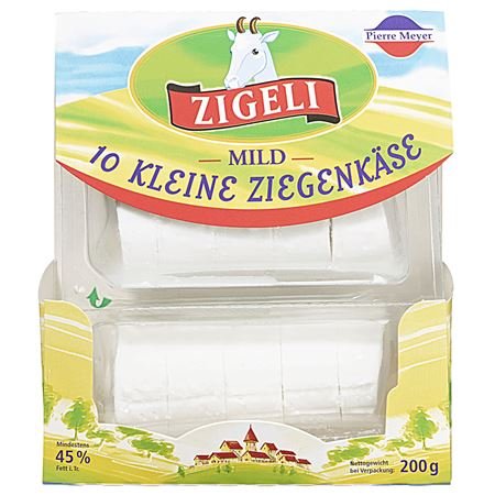Zigeli Ziegenfrischkäsetaler 10 Stück á 20 g, 45% Fett 200 g Packung von Senner-Alpkäse-Classic-Box