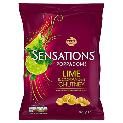 Walkers Sensations Poppadoms Lime & Chutney Snacks 82,5 g (Packung mit 9 x 82,5 g) von Sensations