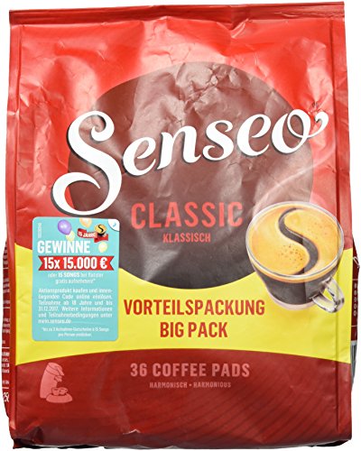 Senseo Pads Classic, 36 Kaffeepads im Vorteilspack für 36 Getränke von Senseo