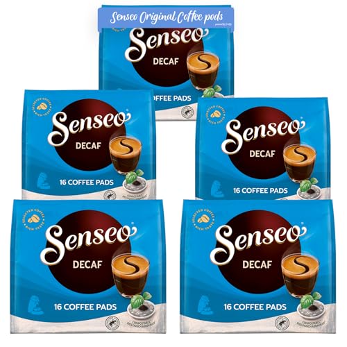 Senseo® Pads Decaf - Kaffee Entkoffeiniert RA-zertifiziert - 5 Packungen x 16 Kaffeepads von Senseo