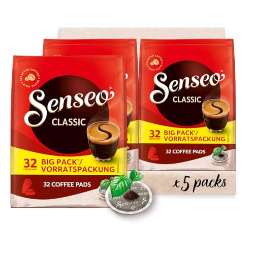 Senseo Pads Classic - Kaffee RA-zertifiziert - 5 Vorratspackungen x 32 Kaffeepads von Senseo