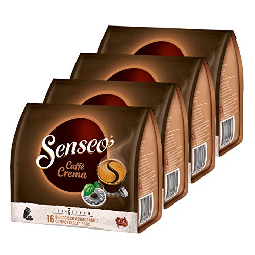 Senseo Caffe Crema, Kaffeepads, Aromatisch und Vollmundig, Röstkaffee, Kaffee, 64 Pads von Senseo