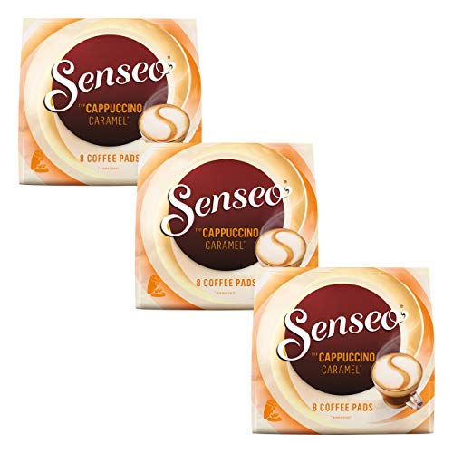 Senseo Kaffeepads Cappuccino Caramel, 3er Pack, mit Karamellgeschmack, je 8 Pads von Senseo