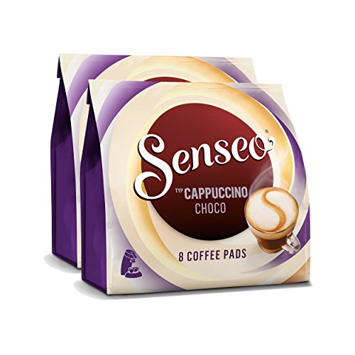 Senseo Kaffeepads Cappuccino Choco, Kaffee mit Schokoladengeschmack, neue Rezeptur, 2er Pack, 2x8 Pads von Senseo