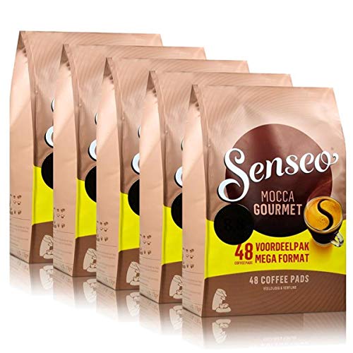 Senseo Kaffeepads Mocca Gourment, Frisch & Intensiv, Kaffee, neues Design, 5er Pack, 5 x 48 Pads von Senseo