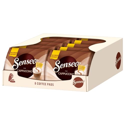 Senseo Pads Cappuccino, 80 Kaffeepads, 10er Pack, 10 x 8 Getränke von Senseo