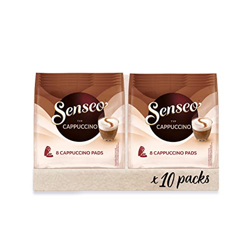 Senseo Pads Cappuccino, 80 Kaffeepads, 10er Pack, 10 x 8 Getränke von Senseo