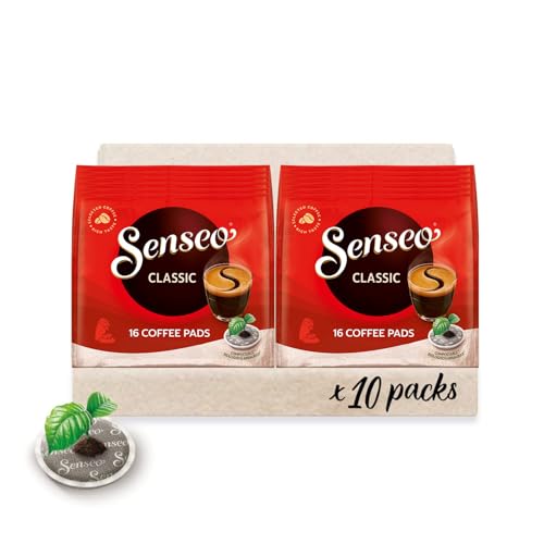 Senseo Pads Classic - Kaffee RA-zertifiziert - 10 Packungen x 16 Kaffeepads von Senseo