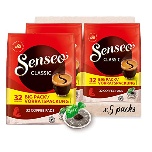 Senseo Pads Classic - Kaffee RA-zertifiziert - 5 Vorratspackungen x 32 Kaffeepads von Senseo