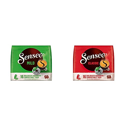 Senseo Pads Mild, 160 Kaffeepads UTZ-zertifiziert, 10er Pack, 10 x 16 Getränke & Pads Classic, 160 Kaffeepads UTZ-zertifiziert, 10er Pack, 10 x 16 Getränke von Senseo