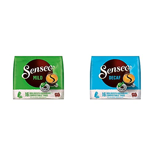 Senseo Pads Mild, 160 Kaffeepads UTZ-zertifiziert, 10er Pack, 10 x 16 Getränke & Pads Decaf, 80 Kaffeepads entkoffeiniert UTZ-zertifiziert, 5er Pack, 5 x 16 Getränke von Senseo