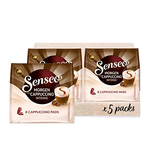 Senseo Pads Morgen Cappuccino Intense, 40 Kaffeepads, 5er Pack, 5 x 8 Getränke von Senseo