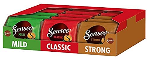 Senseo Pads Probierbox mit 3 Sorten: Classic, Mild und Strong, 240 Kaffeepad UTZ-zertifiziert, 15 x 16 Getränke, 1.6 kg von Senseo