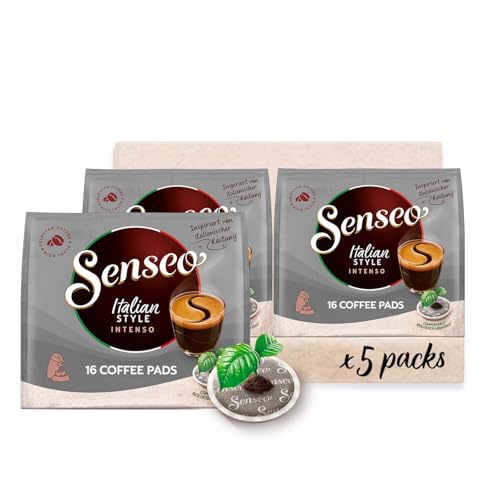 Senseo® Pads Typ Italian Style - Kaffee mit dunkler Röstung - RA zertifiziert - 5 Packungen x 16 Kaffeepads von Senseo