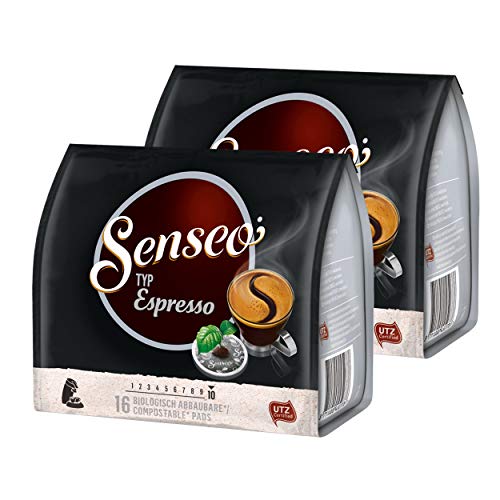 Senseo Typ Espresso, Kaffeepads, Aromatisch und Vollmundig, Röstkaffee, Kaffee, 32 Pads von Senseo