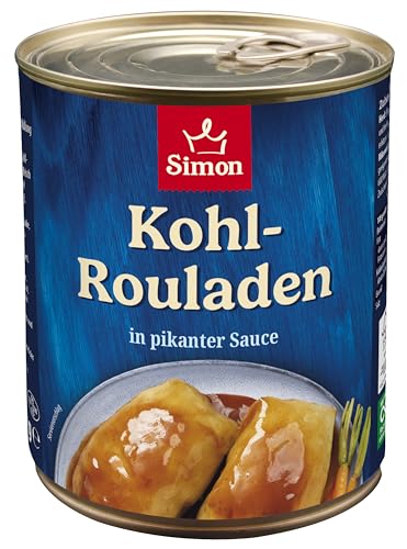 Werner Simon handgewickelte Kohlrouladen 800g | 2 leckere, handgewickelte Kohlrouladen in der lange haltbaren Konservendose von SIMON