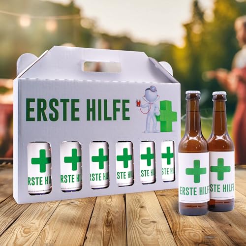 Männerhandtasche -Erste Hilfe - mit 6 x Bier 0,33 l, 4,8% vol., inkl. Mehrwegpfand von Senvianda
