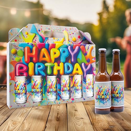 Männerhandtasche -Happy Birthday- mit 6 x Bier 0,33 l, 4,8% vol., inkl. Mehrwegpfand von Senvianda