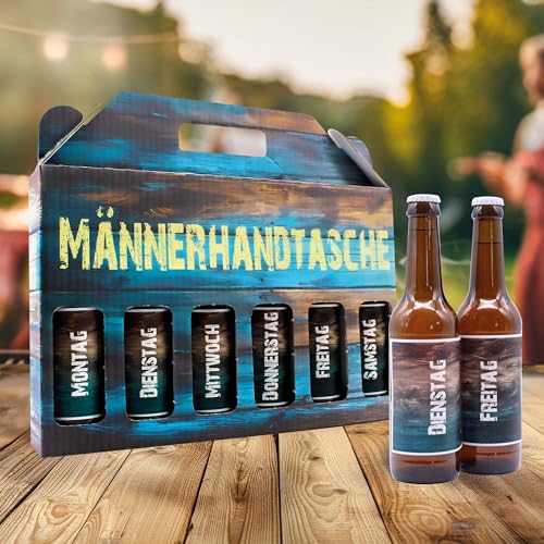 Männerhandtasche -Prost- mit 6 x Bier 0,33 l, 4,8% vol., inkl. Mehrwegpfand von Senvianda
