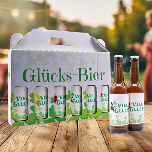 Männerhandtasche -Viel Glück - mit 6 x Bier 0,33 l, 4,8% vol., inkl. Mehrwegpfand von Senvianda