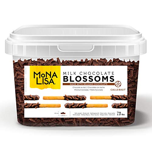 Mona Lisa Blossoms by Callebaut (Milchschokolade, 1 kg Dose) - Belgische Schokoladenlocken/Späne zum Dekorieren und Topping von Kuchen, Cupcakes, Torte, Desserts, Waffeln, Crêpes usw von Sephra