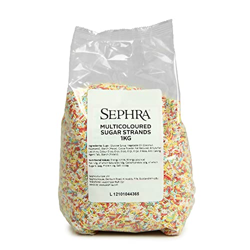 Sephra Vermicelli – 1 kg Großpackung mit Streuseln / Zuckerstrang – essbare Kuchendekorationen und Dessert-Dekorationen, mehrfarbig Sephra Vermicelli – 1 kg Großpackung mit Streuseln / Zuckerstrang – essbare Kuchendekorationen und Dessert-Dekorationen, mehrfarbig von Sephra