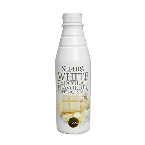 Sephra Weiße Schokolade Dessert Topping Sauce 900g - praktische Quetschflasche - Sirup für Eis, Waffeln, Pfannkuchen, Crepes, Milchshakes, Smoothies, Frappes, oder Dipping (weiße Schokolade) von Sephra