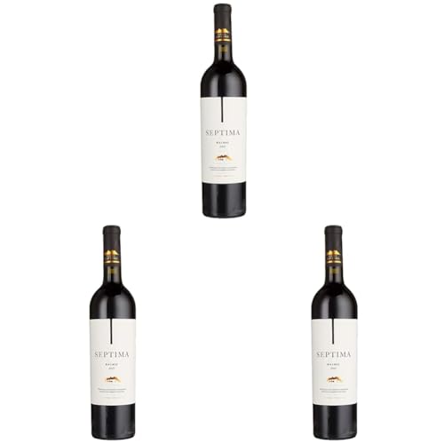 Séptima Malbec - Rotwein, 100% Malbec - 75cl(Der Jahrgang kann variieren.) (Packung mit 3) von Séptima