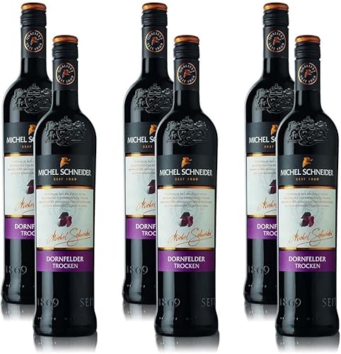 6 Flaschen Rotwein Michel Schneider Dornfelder Pfalz, trocken, sortenreines Weinpaket von Seroflow