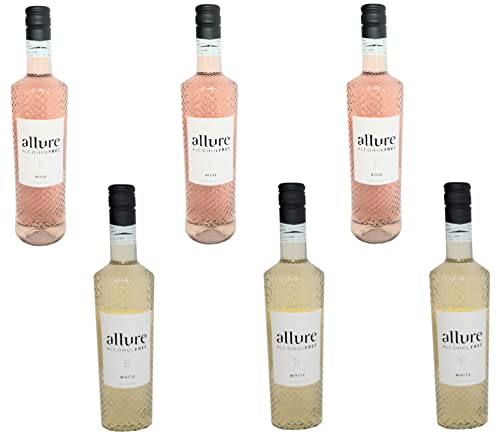 Michel Schneider Allure Rose & Weiss Wein Mix Paket ohne Alkohol - 6 Stk von Seroflow