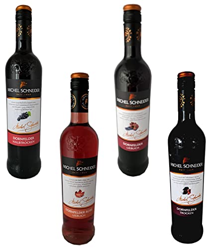 Michel Schneider Dornfelder Wein Mix Paket mit 11-12,5% Alkohol - 4 Stk Michel Schneider Dornfelder Wein Mix Paket mit 11-12,5% Alkohol - 4 Stk von Seroflow