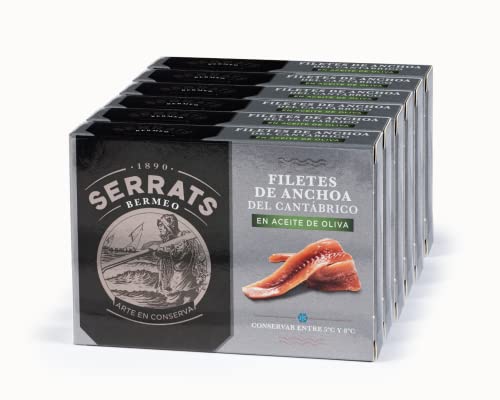 6 Einheiten - SERRATS - Anchovis des Kantabrischen Meeres in Olivenöl 120g von Serrats