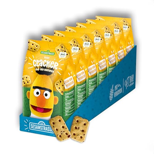 Sesamstrasse Bio Chia Samen Leinsamen Cracker Bert, 7 x 125g Beutel, Cracker Großpackung, herzhafter veganer Bio Snack als Knabberartikel für Kinder und Erwachsene, bio, vegan Sesamstrasse Bio Chia Samen Leinsamen Cracker Bert, 7 x 125g Beutel, Cracker Großpackung, herzhafter veganer Bio Snack als Knabberartikel für Kinder und Erwachsene, bio, vegan von Sesamstrasse