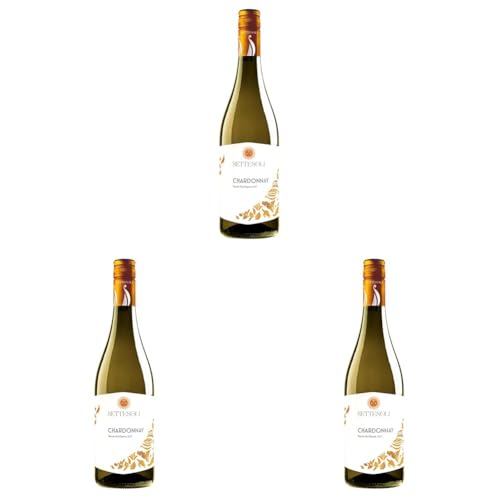 Settesoli Chardonnay vegan– Trockener fruchtiger Weißwein aus Sizilien (1 x 0,75L) (Packung mit 3) von Settesoli