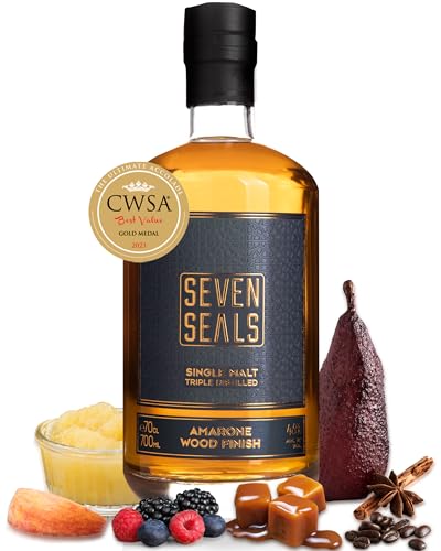 Seven Seals - AMARONE WOOD FINISH | 0,7 l Premium Single Malt aus der Classic Line | Ausgezeichneter Barley Spirit | Note: lieblich-fruchtige Amerone | Geschenkidee für echte Liebhaber von Seven Seals