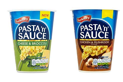 Batchelors Pasta 'n' Sauce Pots, Set mit 6 Töpfen, 2 Geschmacksrichtungen, je 3 Stück: Huhn und Pilz, Käse und Brokkoli von Several