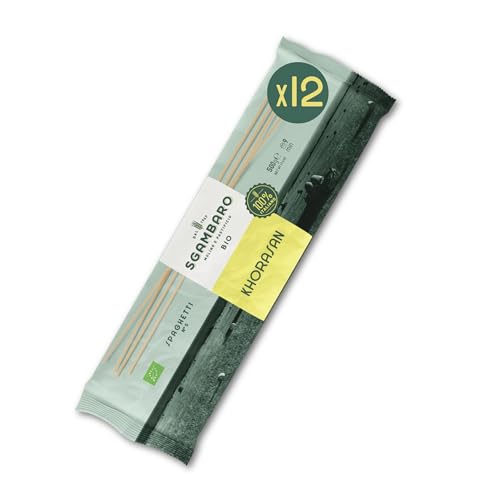 Sgambaro Bio Pasta Spaghetti N.5-12 x 500 g aus Khorasan-Weizen – Antiker, proteinreicher Weizen, 100% italienischer Anbau – Vielseitig in der Küche und nährstoffreich von Sgambaro
