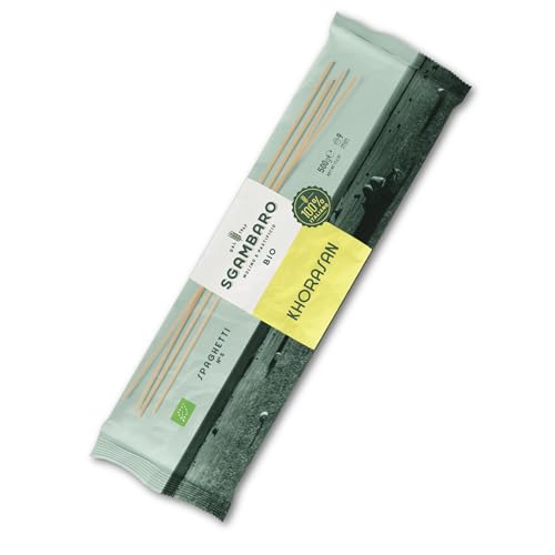 Sgambaro Bio Pasta Spaghetti N.5-500 g aus Khorasan-Weizen – Antiker, proteinreicher Weizen, 100% italienischer Anbau – Vielseitig in der Küche und nährstoffreich von Sgambaro
