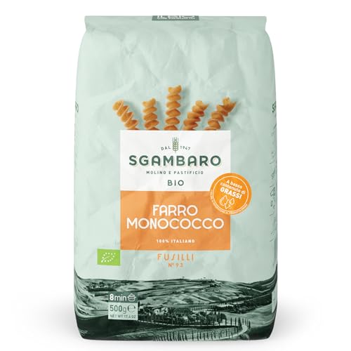 Sgambaro Bio Pasta Fusilli N.93-500 g Nudeln aus Einkorn – Fettarm - Quelle von Ballaststoffen und Eiweiß von Sgambaro