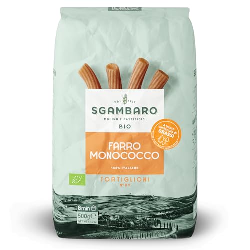 Sgambaro Bio Pasta Tortiglioni N.89-500 g Nudeln aus Einkorn – Fettarm - Quelle von Ballaststoffen und Eiweiß von Sgambaro