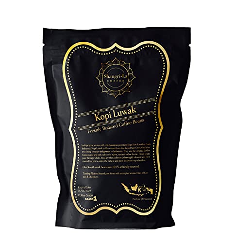 Shangri-La Coffee - Wilde Kopi Luwak Kaffeebohnen - 2 Kilogramm (Andere Gewichte Und Bohnentypen Erhältlich) - Ethisch Von Freilebenden Tieren Bezogen (Aus Indonesien) von Shangri-La Coffee