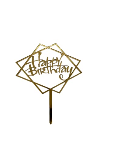 Cake Topper S - Happy Birthday 1 - GOLD - Acryl - Shantys von Shantys Patisserie & Dessert