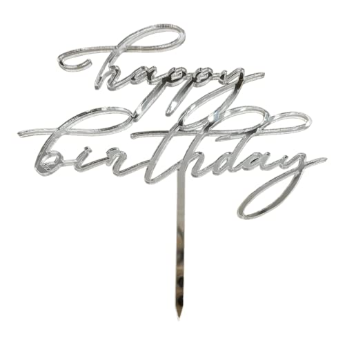 Cake Topper XXL - Happy Birthday No3 - SILBER - Acryl - Shantys von Shantys Patisserie & Dessert