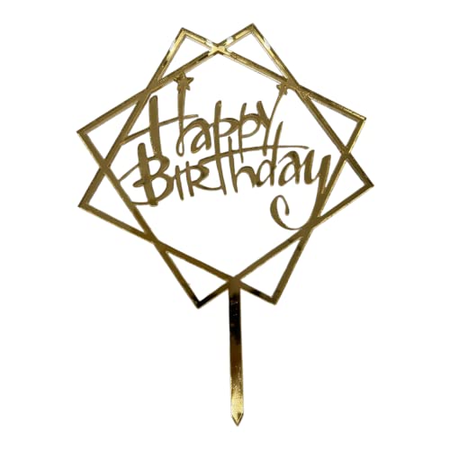 Cake Topper XXL - Happy Birthday No4 - GOLD - Acryl - Shantys von Shantys Patisserie & Dessert