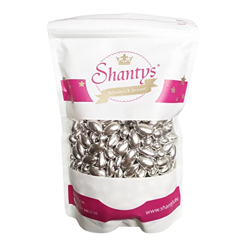 Mandel Dragee - SILBER glänzend - 1 Kg - Shantys von Shantys Patisserie & Dessert