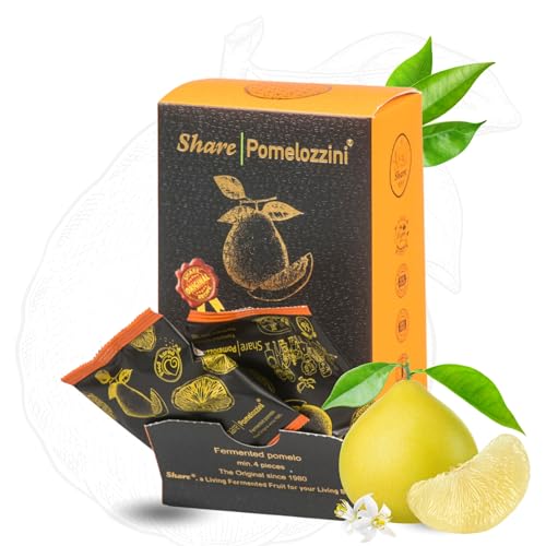 Share Pomelozzini ® - fermentierte Pomelo (Pampelmuse) 4 Stück, Original fermentierte natürlich gewachsene Pampelmuse | Fermentation mind. 30 Monate, Wohlfühlsnack von Share