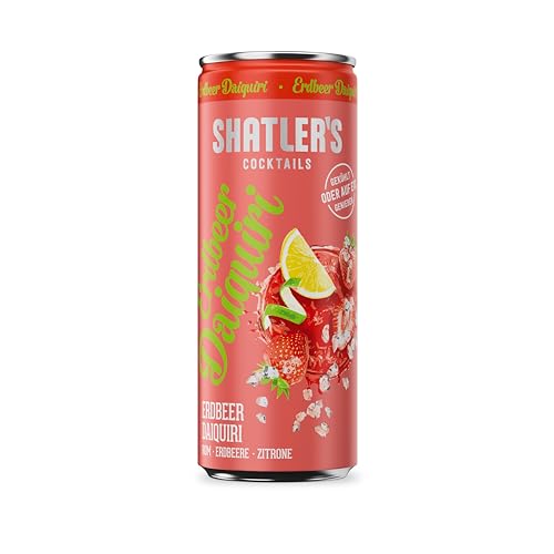 SHATLER'S Cocktails Erdbeer Daiquiri | Alkoholhaltig | in Barqualität | 12 x 250 ml von Shatler's