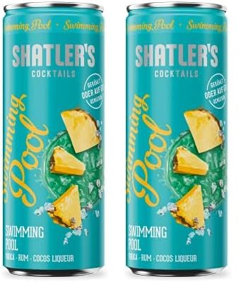 Shatler's Cocktails | Swimming Pool | Karibisches Südseeflair | Vodka, Rum und Cocos Liqueur | 12 x 250ML | 10,1% (Packung mit 2) von Shatler's